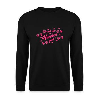 die_mit_den_hunden_geht_001 - Unisex Pullover - Schwarz - Vorne - Alina (178cm) & Michal (187cm)
