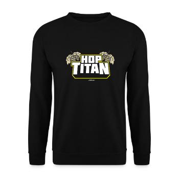 Craft Beer T Shirt Hop Titan - das Original - Unisex Pullover - Schwarz - Vorne - Alina (178cm) & Michal (187cm)