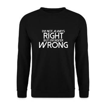 JE NE SUIS PAS TOUJOURS DROIT MAIS JE NE SUIS JAMAIS MAL - Sweat-shirt Unisexe - noir - Devant - Alina (178cm) & Michal (187cm)