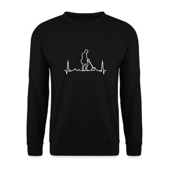 Sondengänger mit Metalldetektor - Unisex Pullover - Schwarz - Vorne - Alina (178cm) & Michal (187cm)