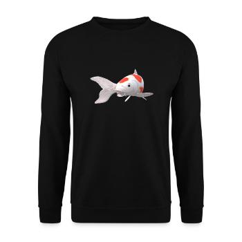 3D Koi - Unisex Sweatshirt - black - Front - Alina (178cm) & Michal (187cm)