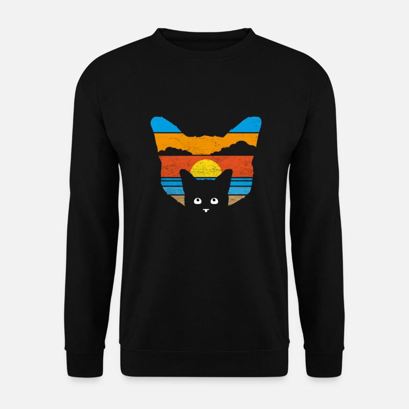 Cat sunset - Unisex Sweatshirt - black