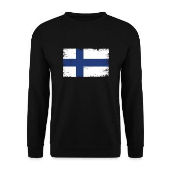 Finland Suomi Flag Flag - Unisex Sweatshirt - black - Front - Alina (178cm) & Michal (187cm)
