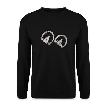 Barhuf Horses Hoof Prints Funny Gift Idea - Unisex Sweatshirt - black - Front - Alina (178cm) & Michal (187cm)