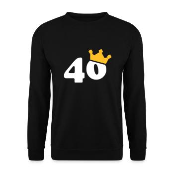 40 couronne 40 anniversaire 40 ans - Sweat-shirt Unisexe - noir - Devant - Alina (178cm) & Michal (187cm)