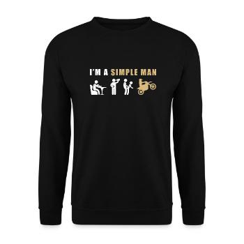 MOTOCROSS I’M A Simple Man - Sweat-shirt Unisexe - noir - Devant - Alina (178cm) & Michal (187cm)