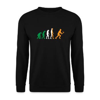 Die Evolution von Hurling - Unisex Pullover - Schwarz - Vorne - Alina (178cm) & Michal (187cm)