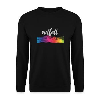 Regenbogen Akzeptanz Toleranz Gleichberechtigung - Unisex Pullover - Schwarz - Vorne - Alina (178cm) & Michal (187cm)