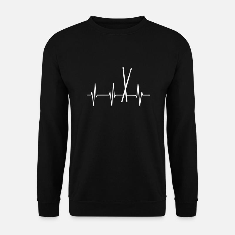 Drumsticks Heartbeat Drums ECG - Unisex Sweatshirt - black