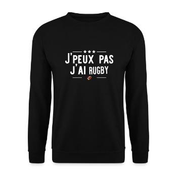 j'ai rugby cadeau - Sweat-shirt Unisexe - noir - Devant - Alina (178cm) & Michal (187cm)