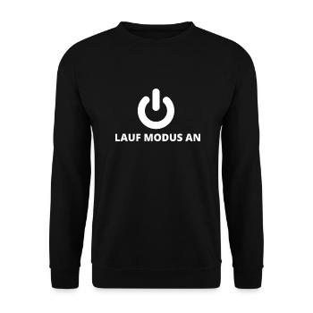 Lauf Modus Team Joggen laufen Run muddy run shirt - Unisex Pullover - Schwarz - Vorne - Alina (178cm) & Michal (187cm)