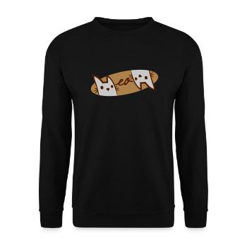 Logo Texte Miaou Chats - Sweat-shirt Unisexe - noir - Devant - Alina (178cm) & Michal (187cm)