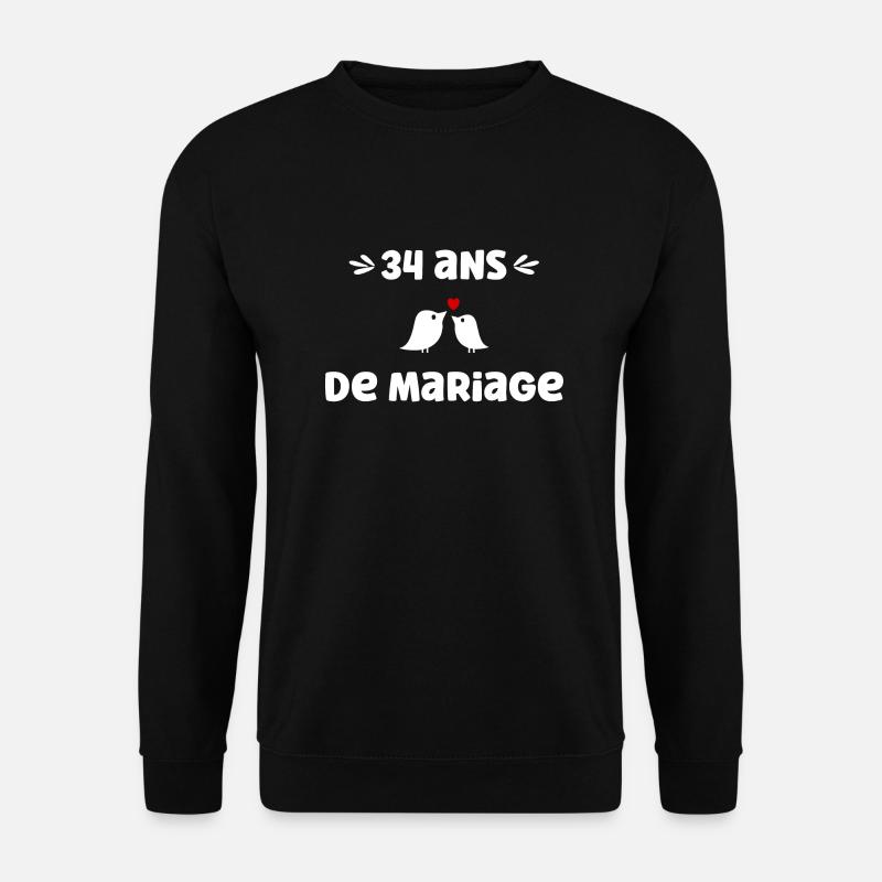 34 ans de mariage - Sweat-shirt Unisexe - noir