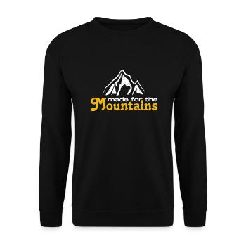 Fait pour les montagnes. Conception de randonnée pédestre - Sweat-shirt Unisexe - noir - Devant - Alina (178cm) & Michal (187cm)