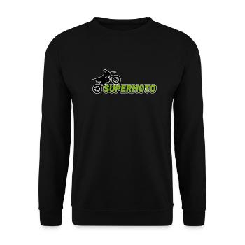 Supermoto schriftzug schwarz - Unisex Pullover - Schwarz - Vorne - Alina (178cm) & Michal (187cm)
