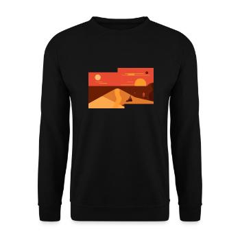Modern Mars - abstract painting of an AI - Unisex Sweatshirt - black - Front - Alina (178cm) & Michal (187cm)