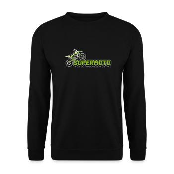 Supermoto lettering white - Unisex Sweatshirt - black - Front - Alina (178cm) & Michal (187cm)