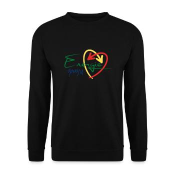 Energiewende jetzt! Erneuerbare Energie Statement - Unisex Pullover - Schwarz - Vorne - Alina (178cm) & Michal (187cm)