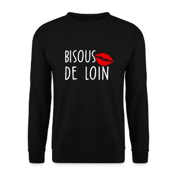 Bisous de loin - Sweat-shirt Unisexe - noir - Devant - Alina (178cm) & Michal (187cm)