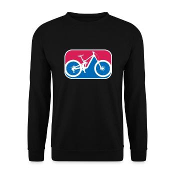 Mountainbike Downhill Fahrrad mtb logo Geschenk - Unisex Pullover - Schwarz - Vorne - Alina (178cm) & Michal (187cm)