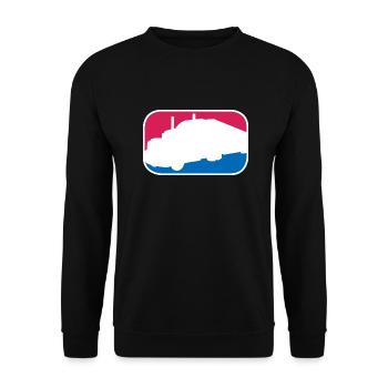 LKW Truck Lastkraftwagen Laster lustiges Geschenk - Unisex Pullover - Schwarz - Vorne - Alina (178cm) & Michal (187cm)