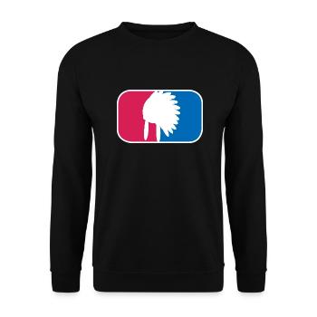Indianer Häuptling Kopfschmuck lustige Geschenk - Unisex Pullover - Schwarz - Vorne - Alina (178cm) & Michal (187cm)