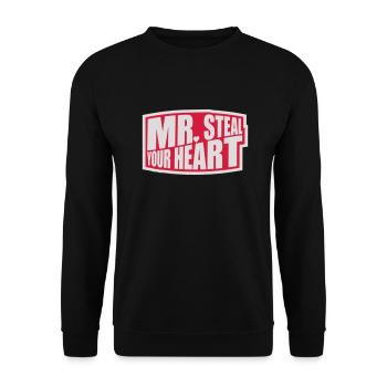 mr steal your heart - Unisex Sweatshirt - black - Front - Alina (178cm) & Michal (187cm)