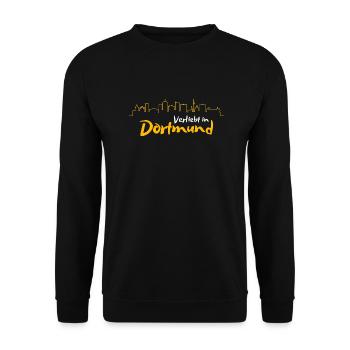 Verliebt in Dortmund | Dortmund Souvenir - Unisex Pullover - Schwarz - Vorne - Alina (178cm) & Michal (187cm)