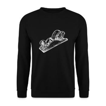 Hobel Holzwerkzeug Schreiner - Unisex Pullover - Schwarz - Vorne - Alina (178cm) & Michal (187cm)