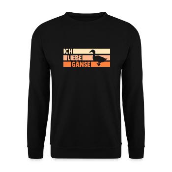 Gans Gänse - Unisex Pullover - Schwarz - Vorne - Alina (178cm) & Michal (187cm)