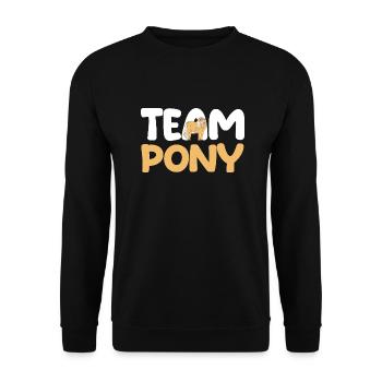 Pferd Reiten Reiter Reiterin Reitsport Pferde Pony - Unisex Pullover - Schwarz - Vorne - Alina (178cm) & Michal (187cm)