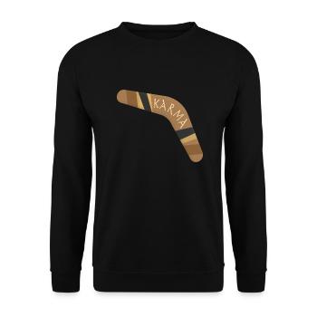 Karma boomerang - Unisex Pullover - Schwarz - Vorne - Alina (178cm) & Michal (187cm)
