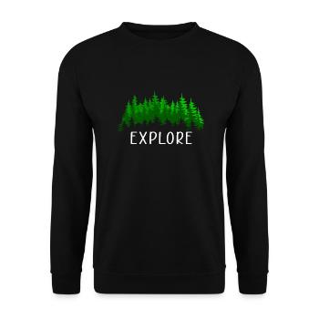 Forest Nature Saying Gift Idea - Unisex Sweatshirt - black - Front - Alina (178cm) & Michal (187cm)