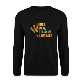Landwirtschaft Bauer Vater Papa Landwirt - Unisex Pullover - Schwarz - Vorne - Alina (178cm) & Michal (187cm)