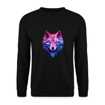 Wolf - Unisex Sweatshirt - black - Front - Alina (178cm) & Michal (187cm)