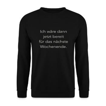 Wochenende - Unisex Pullover - Schwarz - Vorne - Alina (178cm) & Michal (187cm)