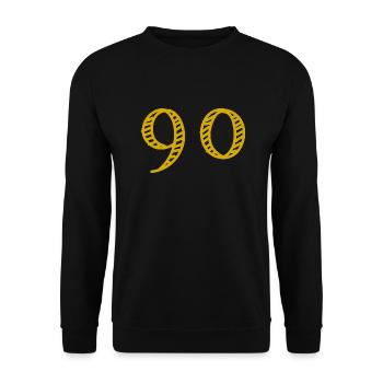 90. 90 YEARS. 90TH ANNIVERSARY. 90TH ANNIVERSARY. - Unisex Sweatshirt - black - Front - Alina (178cm) & Michal (187cm)