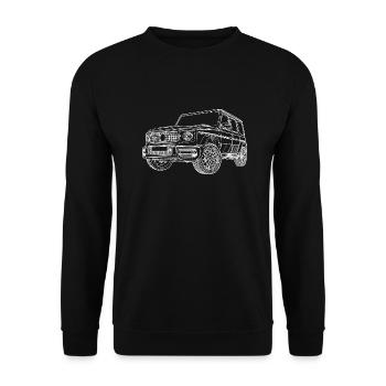 AMG G 63 Grand Edition vektorisiert Weiss - Unisex Pullover - Schwarz - Vorne - Alina (178cm) & Michal (187cm)