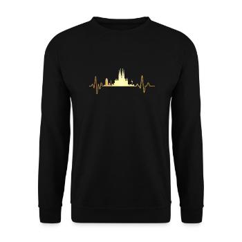 Battement de cœur Barcelone - Sweat-shirt Unisexe - noir - Devant - Alina (178cm) & Michal (187cm)