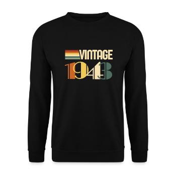 Jahrgang 1943 - 1943 Geburtstagsgeschenk - Unisex Pullover - Schwarz - Vorne - Alina (178cm) & Michal (187cm)