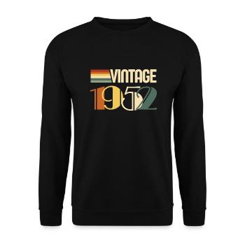 Vintage 1952 - 1952 Anniversary Gift - Unisex Sweatshirt - black - Front - Alina (178cm) & Michal (187cm)