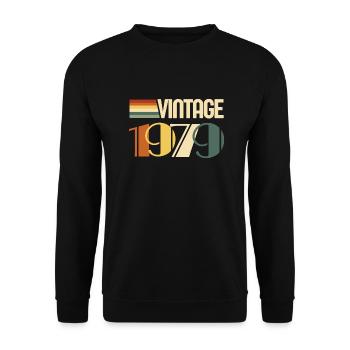 Jahrgang 1979 - 1979 Jubiläumsgeschenk - Unisex Pullover - Schwarz - Vorne - Alina (178cm) & Michal (187cm)