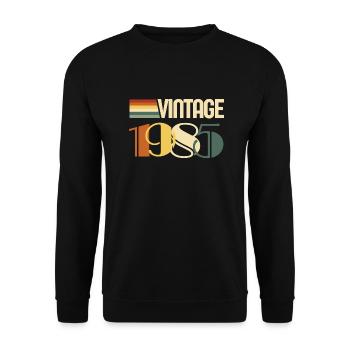 Jahrgang 1985 - 1985 Jubiläumsgeschenk - Unisex Pullover - Schwarz - Vorne - Alina (178cm) & Michal (187cm)