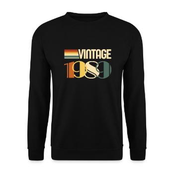 Jahrgang 1989 - 1989 Jubiläumsgeschenk - Unisex Pullover - Schwarz - Vorne - Alina (178cm) & Michal (187cm)