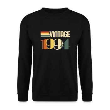 Jahrgang 1994 - 1994 Jubiläumsgeschenk - Unisex Pullover - Schwarz - Vorne - Alina (178cm) & Michal (187cm)
