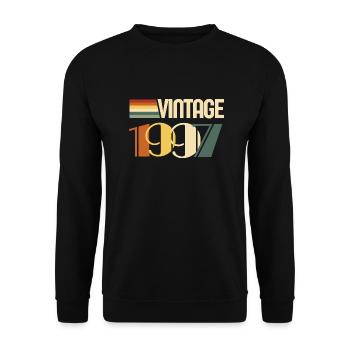 Jahrgang 1997 - 1997 Jubiläumsgeschenk - Unisex Pullover - Schwarz - Vorne - Alina (178cm) & Michal (187cm)