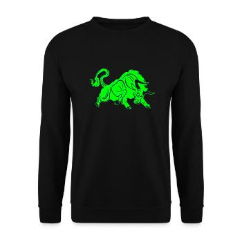 Stier Stierkopf Kopf Logo Steak Beast Gym Horn - Unisex Pullover - Schwarz - Vorne - Alina (178cm) & Michal (187cm)