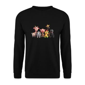 Lustige Tiergruppe - Unisex Pullover - Schwarz - Vorne - Alina (178cm) & Michal (187cm)