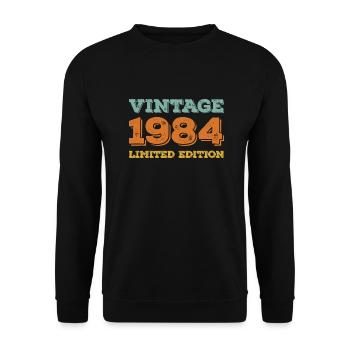 Vintage 1984 Limited Edition classique cadeau d’anniversaire - Sweat-shirt Unisexe - noir - Devant - Alina (178cm) & Michal (187cm)