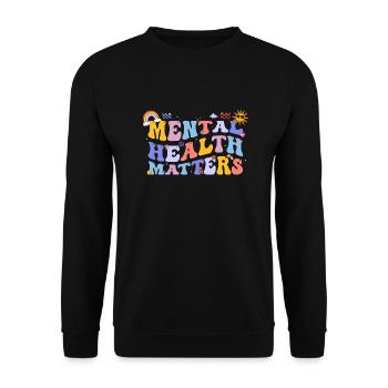 Mental Health Awareness Vintage Groovy Mental - Unisex Sweatshirt - black - Front - Alina (178cm) & Michal (187cm)